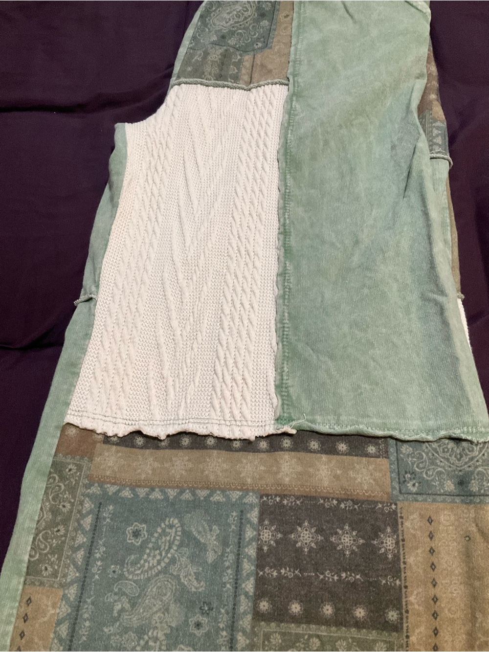 J. Her patchwork and knit wide leg pants - Picture 4 of 5